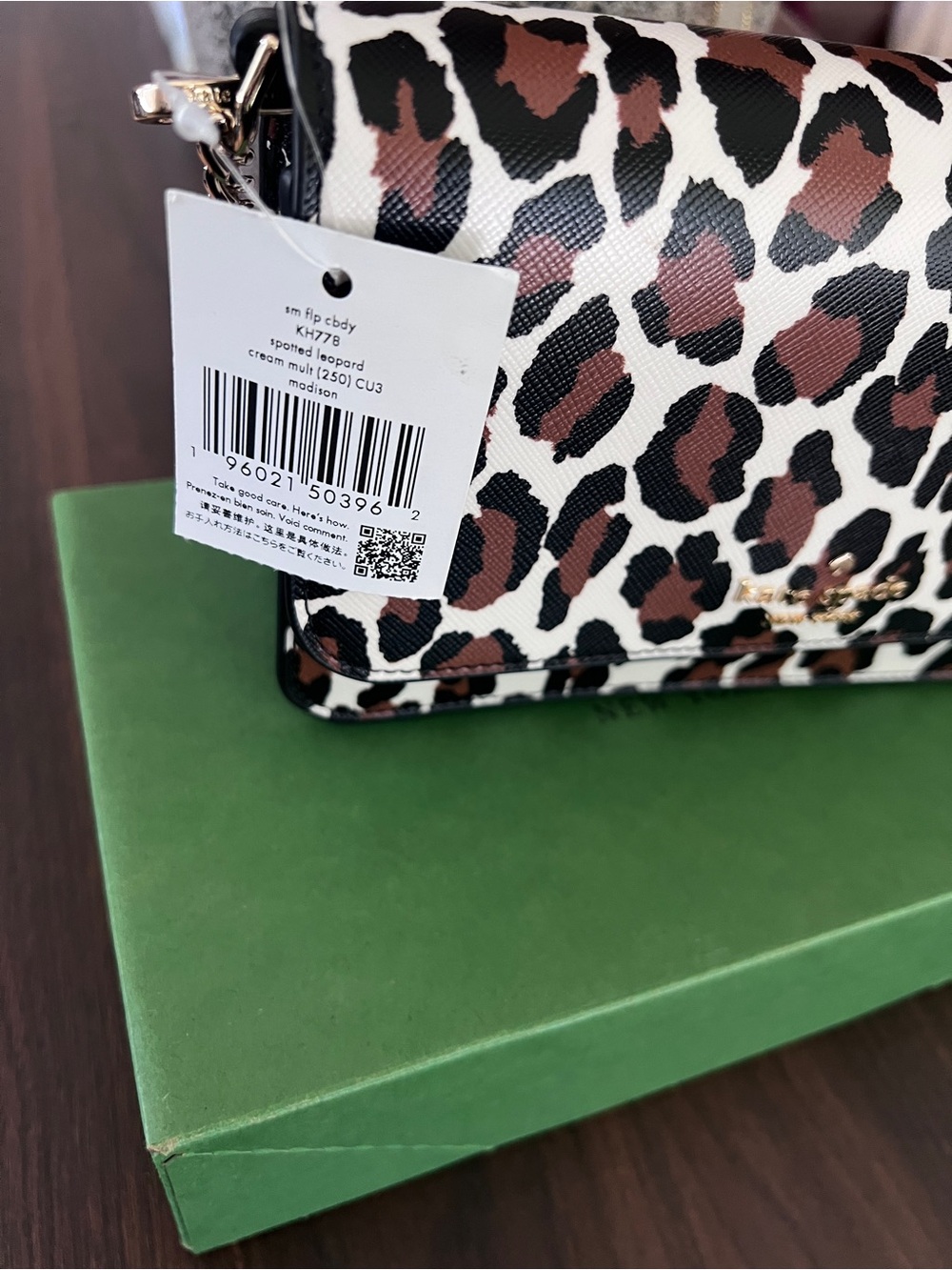kate spade Leopard Print Crossbody Bag in Brown, Black and White - Picture 2 of 6